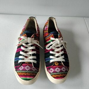 Inkkas tribal stripe design sneakers shoes 9W Boho Festival missing Insoles